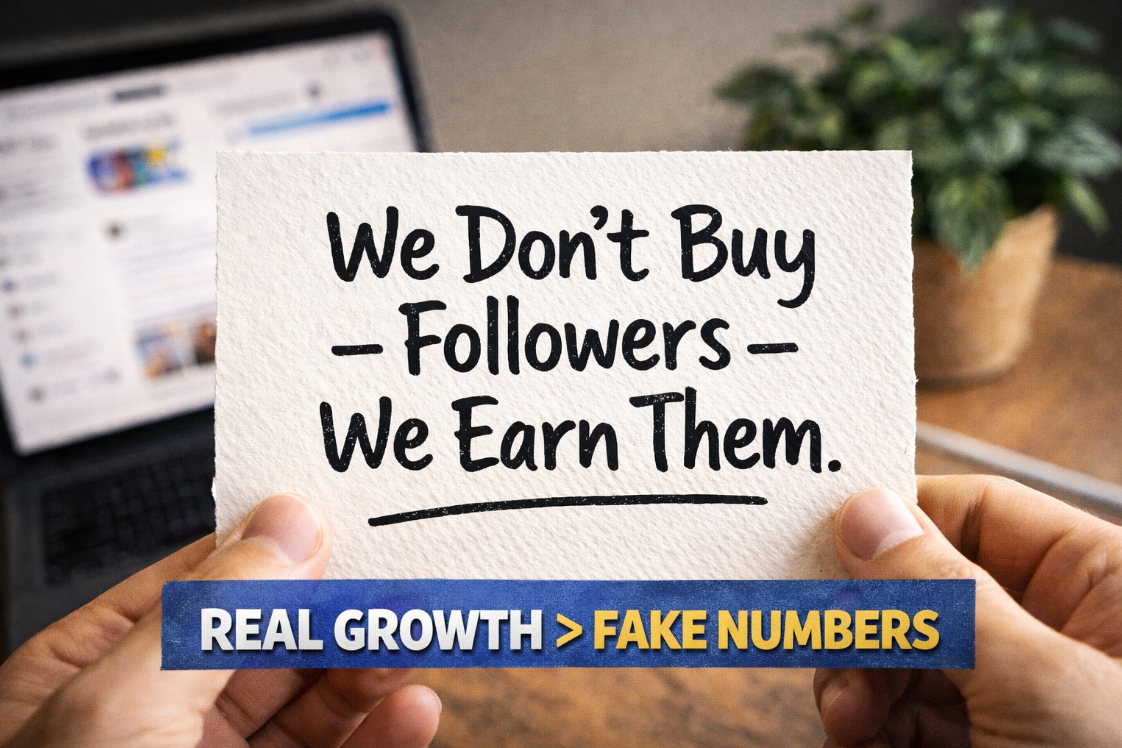 We Don’t Buy Followers — We Earn Them